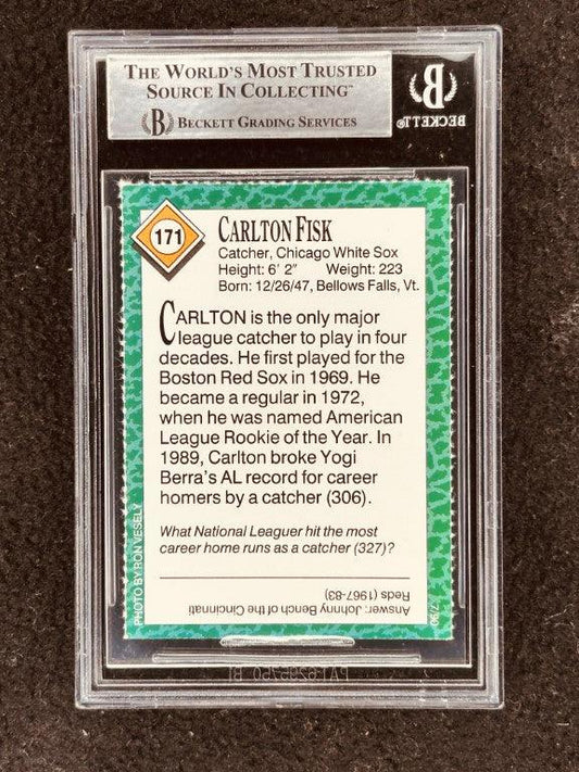 Carlton Fisk autographed Chicago White Sox 1990 Sports Illustrated for Kids card BAS - AutographsForSale.com