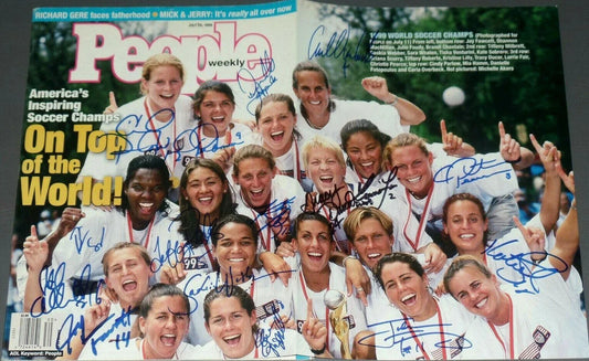1999 US Women's World Cup soccer team autographed People magazine