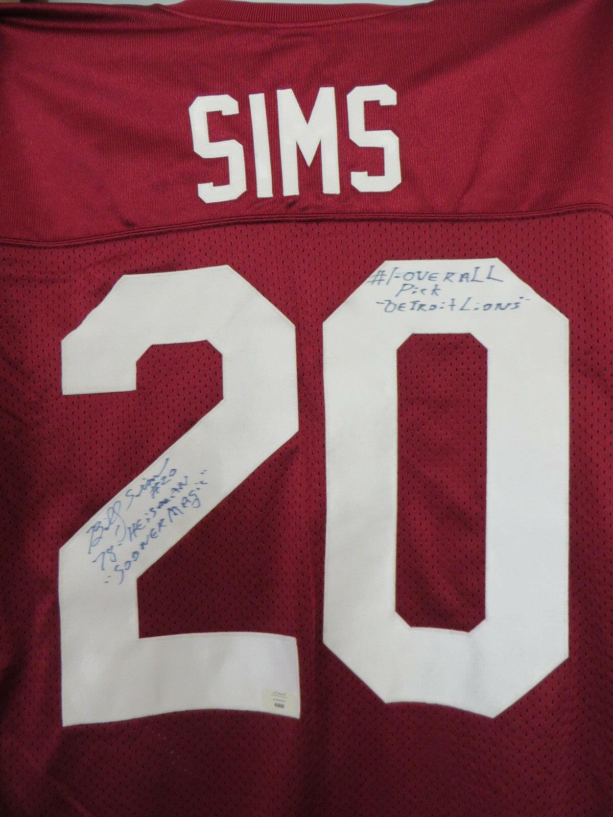 Billy Sims signed Oklahoma Sooners Nike jersey with 78 Heisman Sooner Magic - AutographsForSale.com