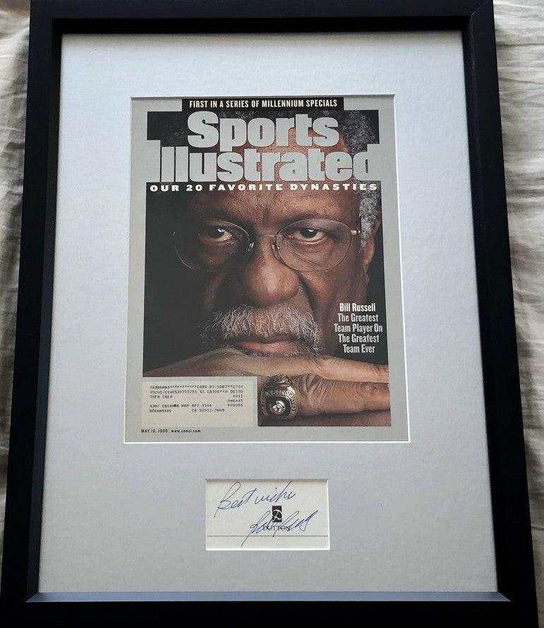 Bill Russell autograph framed Celtics Sports Illustrated cover with Best Wishes JSA - AutographsForSale.com