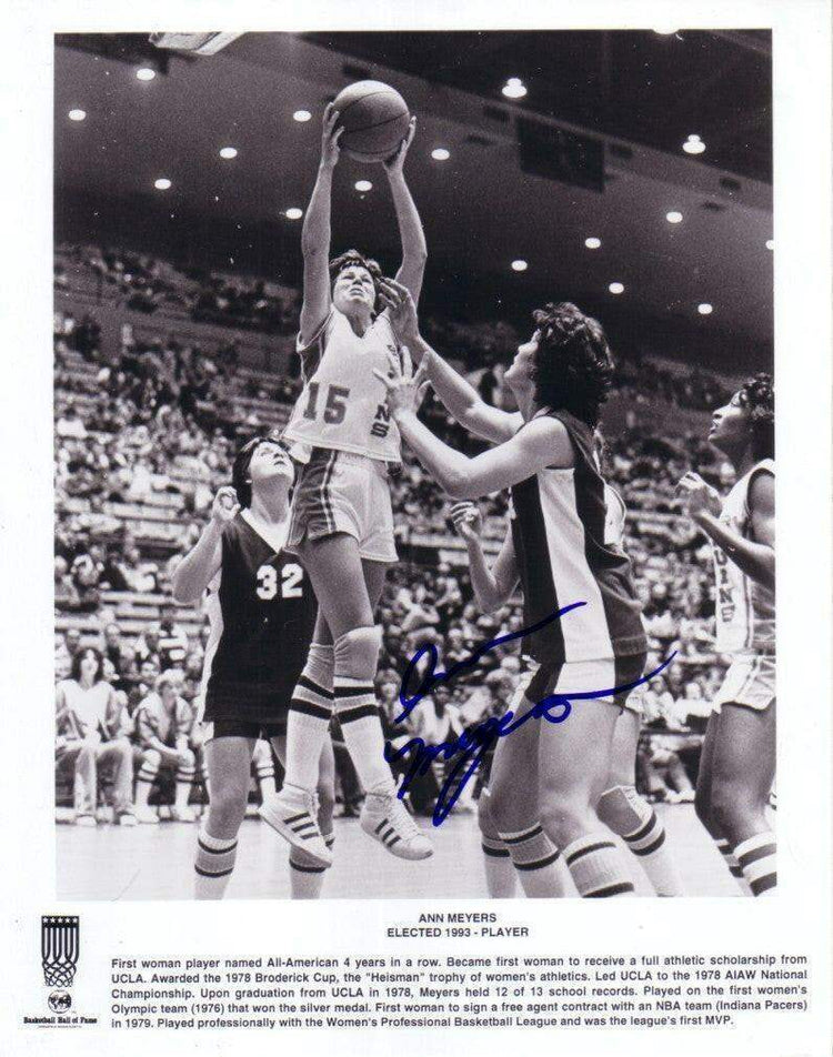 Ann Meyers autographed UCLA 8x10 black white photo - AutographsForSale.com