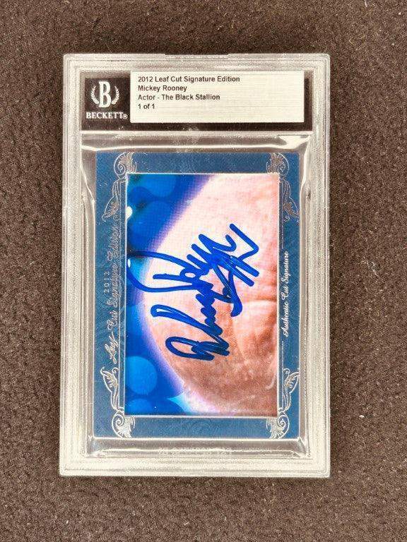 Mickey Rooney 2012 Leaf Cut Signature certified signed card 1/1 - AutographsForSale.com