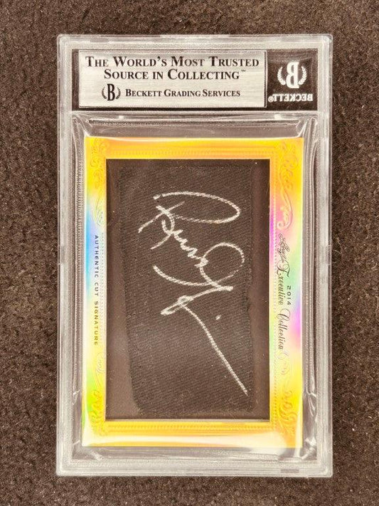 Art Monk and Russ Grimm 2014 Leaf Masterpiece Cut Signature certified autograph card 1/1 JSA Redskins - AutographsForSale.com