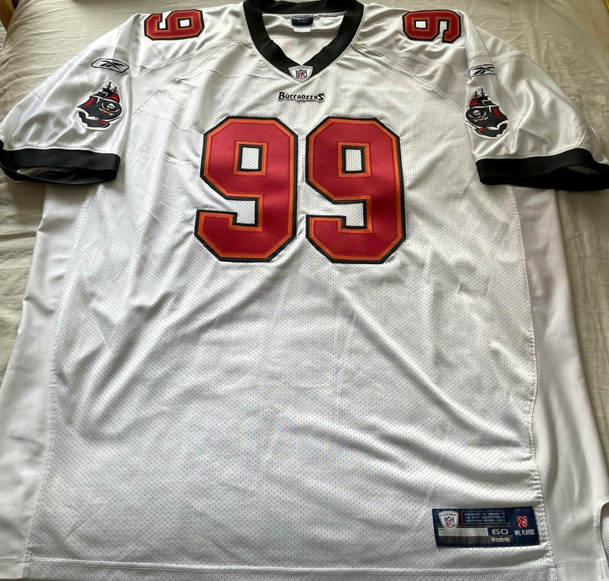 Warren Sapp Buccaneers 2002 Reebok game model white jersey - AutographsForSale.com