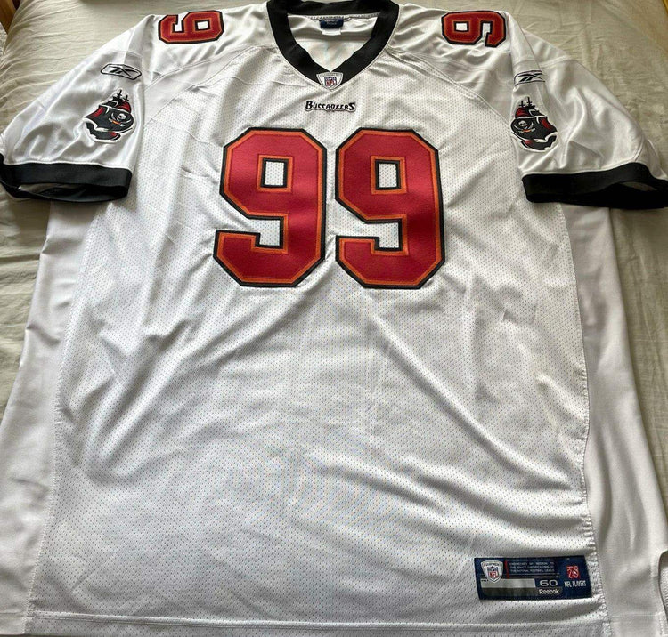 Warren Sapp Buccaneers 2002 Reebok game model white jersey - AutographsForSale.com