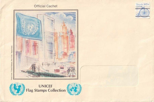 UNICEF Flag stamps Collection 1982 oversized cachet envelope - AutographsForSale.com
