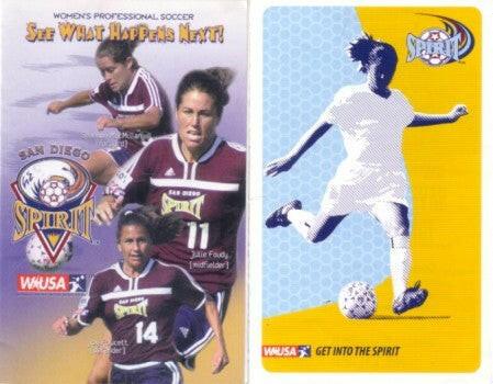 2002 & 2003 WUSA San Diego Spirit Soccer pocket Schedules Julie Foudy - AutographsForSale.com