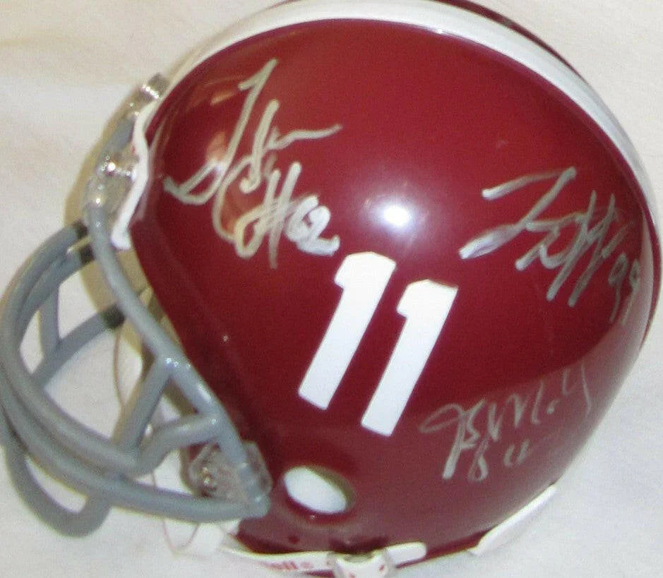 2009 Alabama National Champs signed mini helmet Greg McElroy Javier Arenas Kareem Jackson Dre Kirkpatrick JSA - AutographsForSale.com