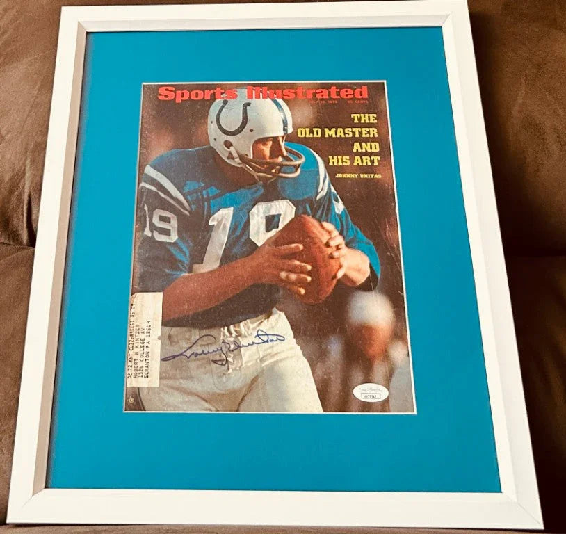 Johnny Unitas signed Baltimore Colts 1972 Sports Illustrated framed JSA - AutographsForSale.com