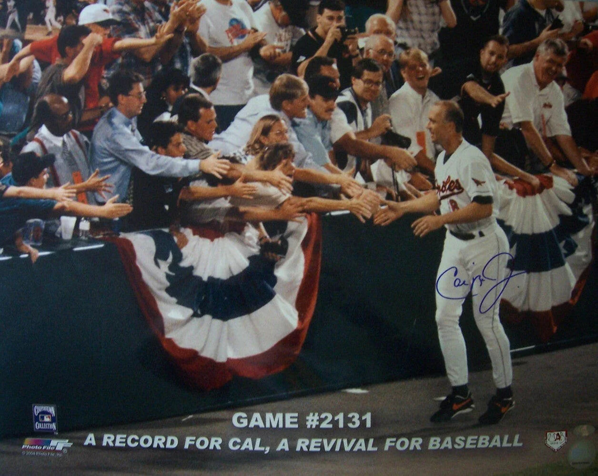 Cal Ripken signed Orioles Consecutive Game 2131 16x20 poster or photo Ironclad - AutographsForSale.com