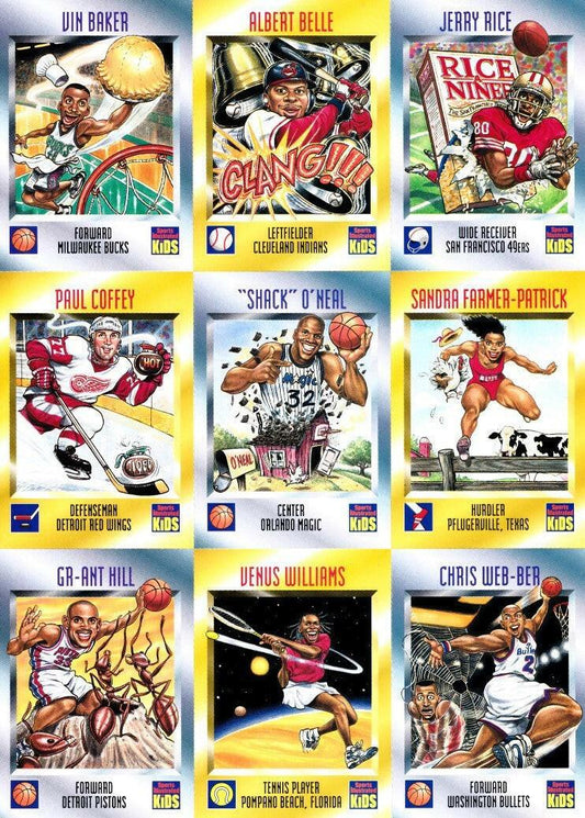 1995 Sports Illustrated for Kids card sheet set Venus Williams Rebecca Lobo RCs Michael Jordan - AutographsForSale.com