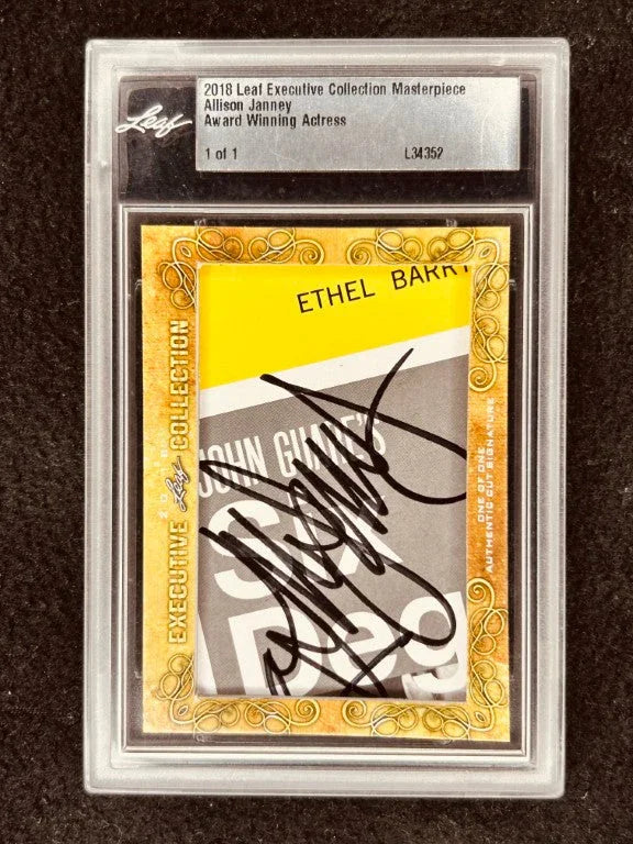 Allison Janney 2018 Leaf Masterpiece Cut Signature certified signed card 1/1 JSA West Wing Mom - AutographsForSale.com