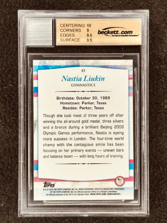 Nastia Liukin signed 2012 Topps US Olympic card JSA BGS 9.5 - AutographsForSale.com