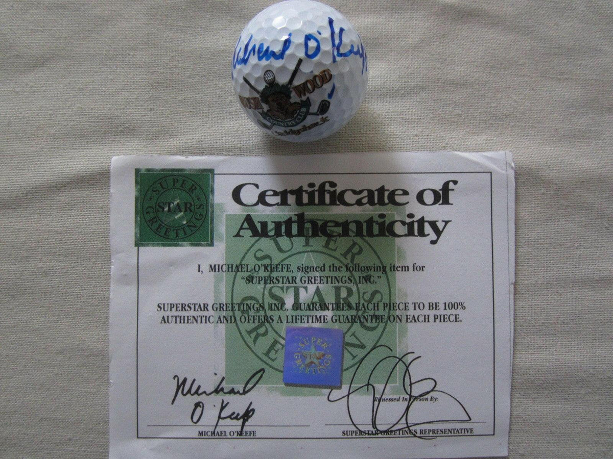 Michael O'Keefe signed Caddyshack Bushwood Country Club logo golf ball Superstar Greetings - AutographsForSale.com