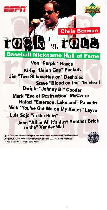 Chris Berman ESPN 1997 Upper Deck baseball MLB All-Star FanFest card - AutographsForSale.com