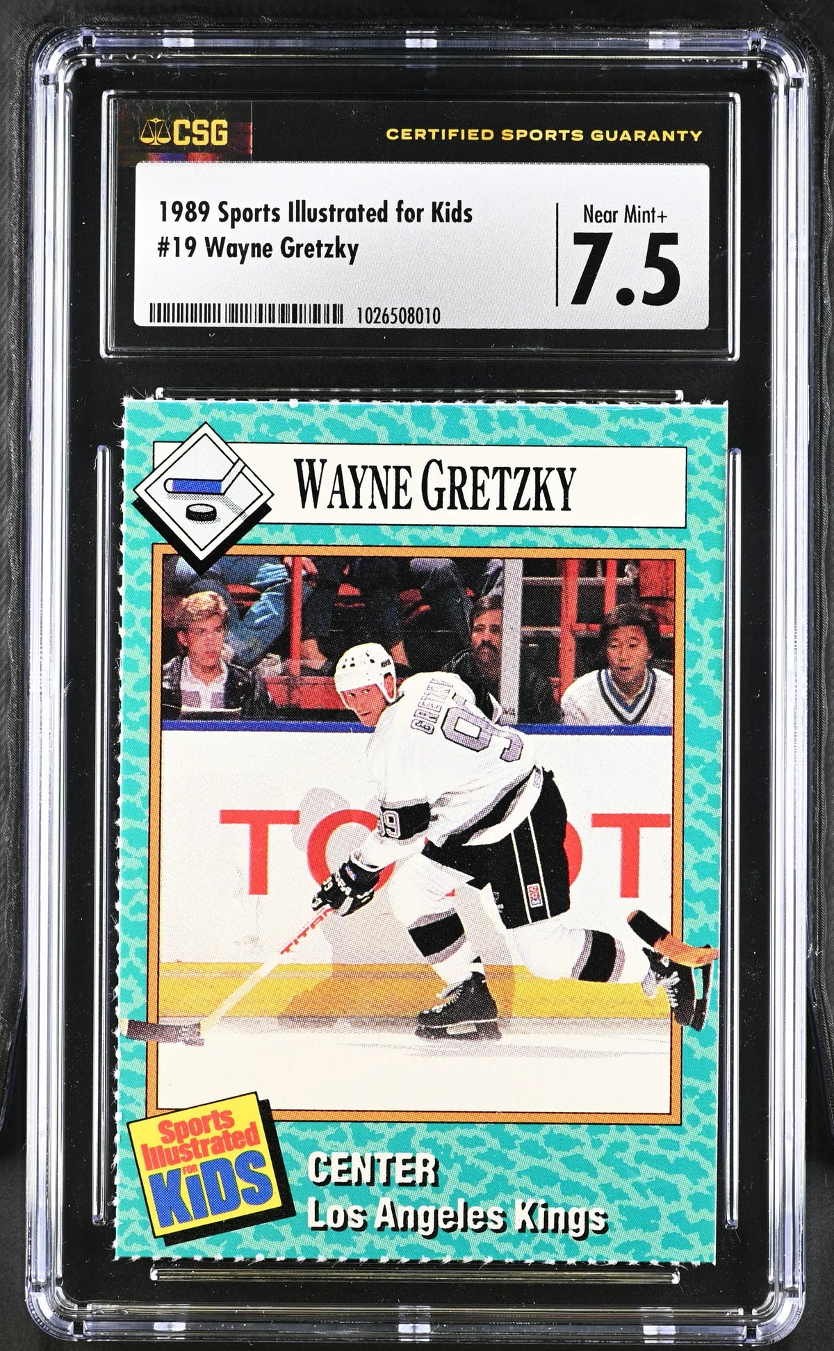 Wayne Gretzky Los Angeles Kings 1989 Sports Illustrated for Kids card CSG graded 7.5 - AutographsForSale.com