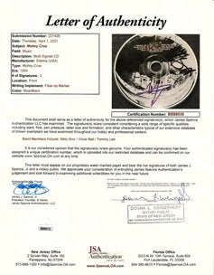 Tommy Lee Vince Neil Nikki Sixx autographed Motley Crue 1994 CD (JSA) - AutographsForSale.com