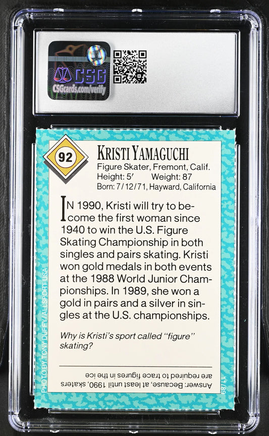 Kristi Yamaguchi 1989 Sports Illustrated for Kids figure skating Rookie Card CSG graded 9 MINT - AutographsForSale.com