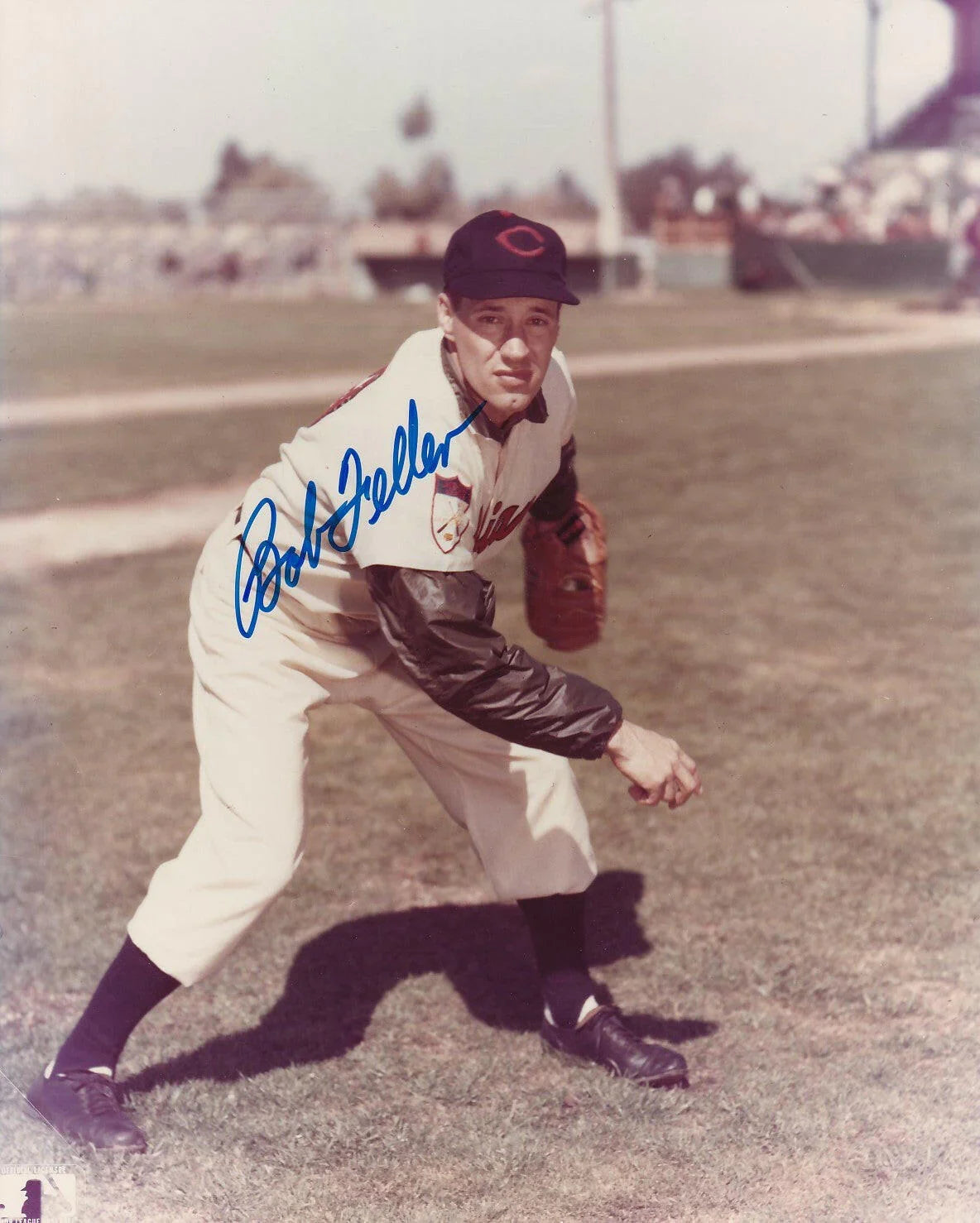 Bob Feller autographed Cleveland Indians 8x10 photo - AutographsForSale.com