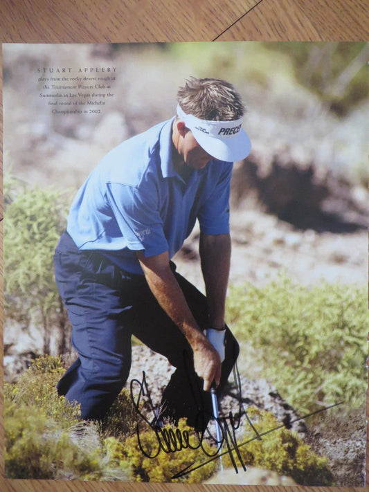Stuart Appleby autographed 10x12 golf book photo - AutographsForSale.com