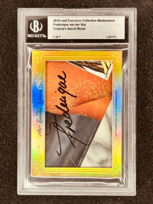 Frederique van der Wal 2014 Leaf Masterpiece Cut Signature certified autograph card 1/1 Victoria's Secret - AutographsForSale.com