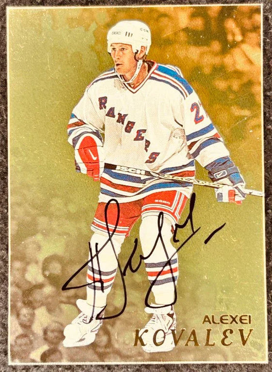 Alexei Kovalev certified autograph NY Rangers 1998-99 Be A Player Gold card - AutographsForSale.com