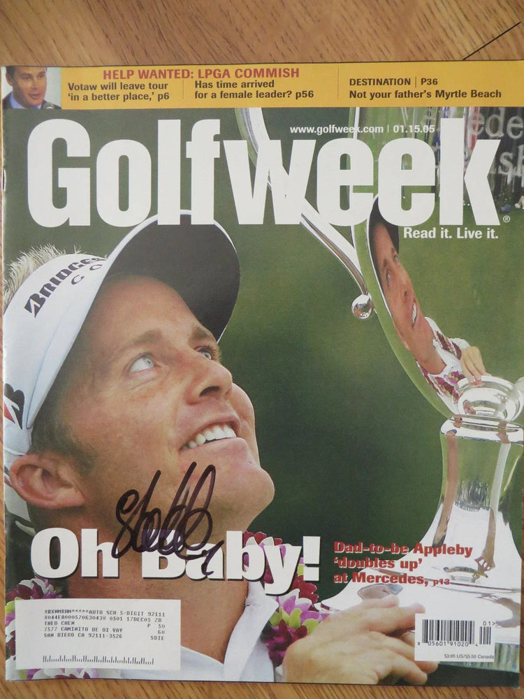 Stuart Appleby signed 2005 Mercedes Championships Golfweek issue - AutographsForSale.com