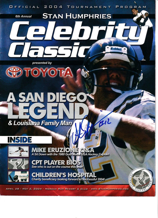 Stan Humphries autographed San Diego Chargers 2004 Celebrity Classic program - AutographsForSale.com