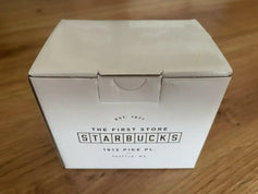 Starbucks First Store Pike Place Seattle brown 12 oz coffee mug NEW - AutographsForSale.com