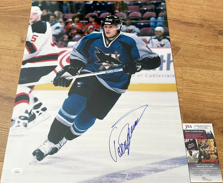 Teemu Selanne autographed San Jose Sharks 16x20 poster size photo JSA - AutographsForSale.com