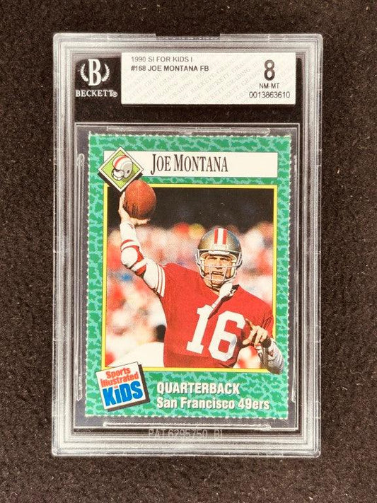 Joe Montana San Francisco 49ers 1990 Sports Illustrated for Kids card BGS Graded 8 NrMt-Mt - AutographsForSale.com