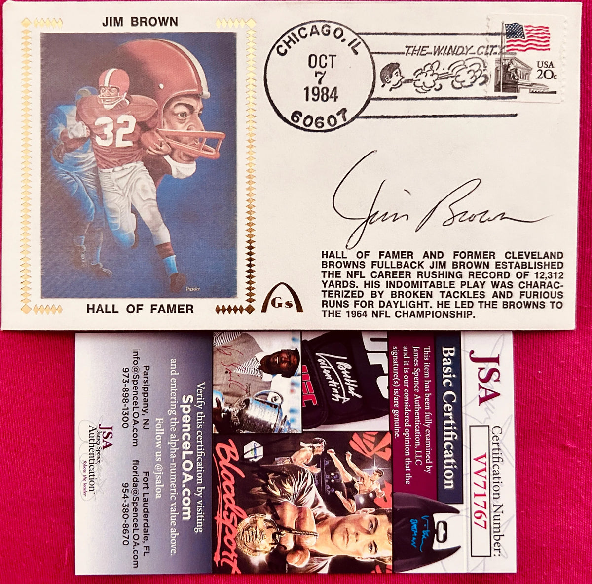 Jim Brown signed Cleveland Browns 1984 Gateway cachet JSA - AutographsForSale.com