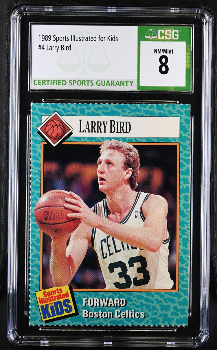 Larry Bird Boston Celtics 1989 Sports Illustrated for Kids card CSG graded 8 NrMt-Mt - AutographsForSale.com