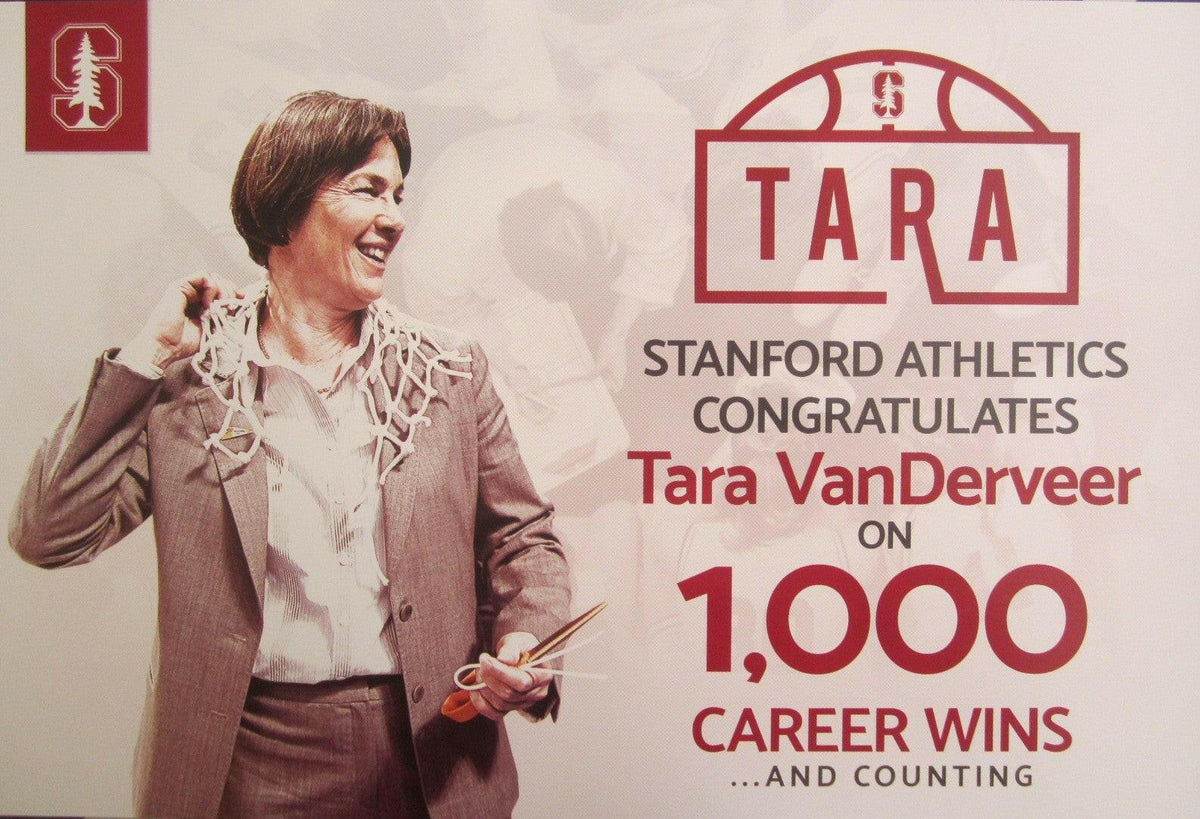 Tara VanDerveer Stanford cardinal 1000 Career Wins Commemorative poster Sign - AutographsForSale.com