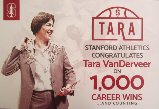 Tara VanDerveer Stanford cardinal 1000 Career Wins Commemorative poster Sign - AutographsForSale.com