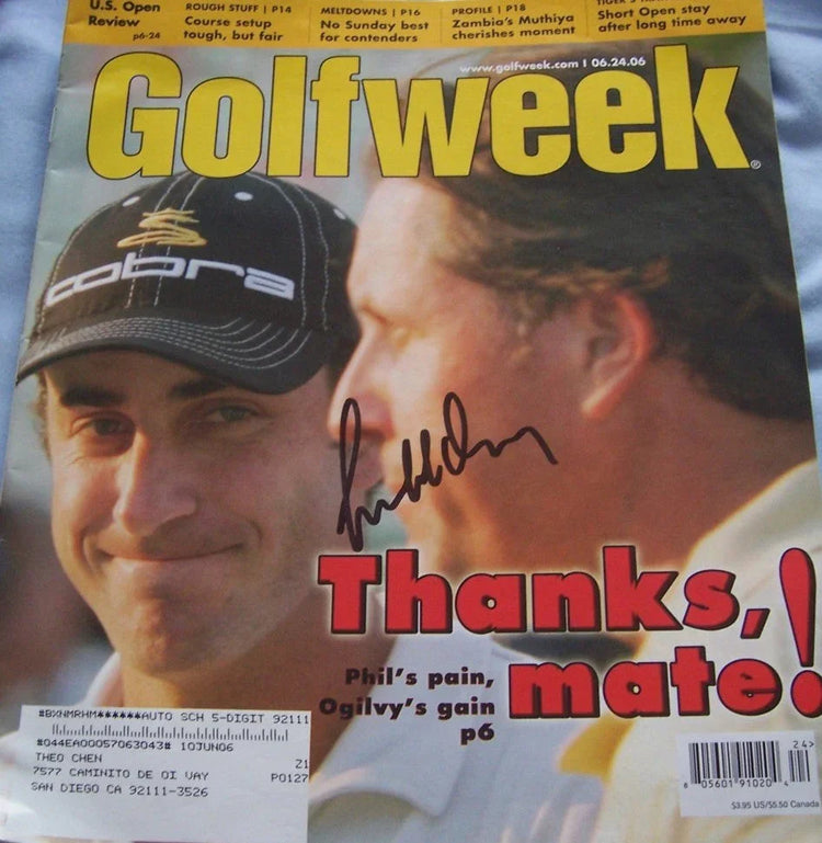 Geoff Ogilvy autographed 2006 US Open Golfweek magazine - AutographsForSale.com