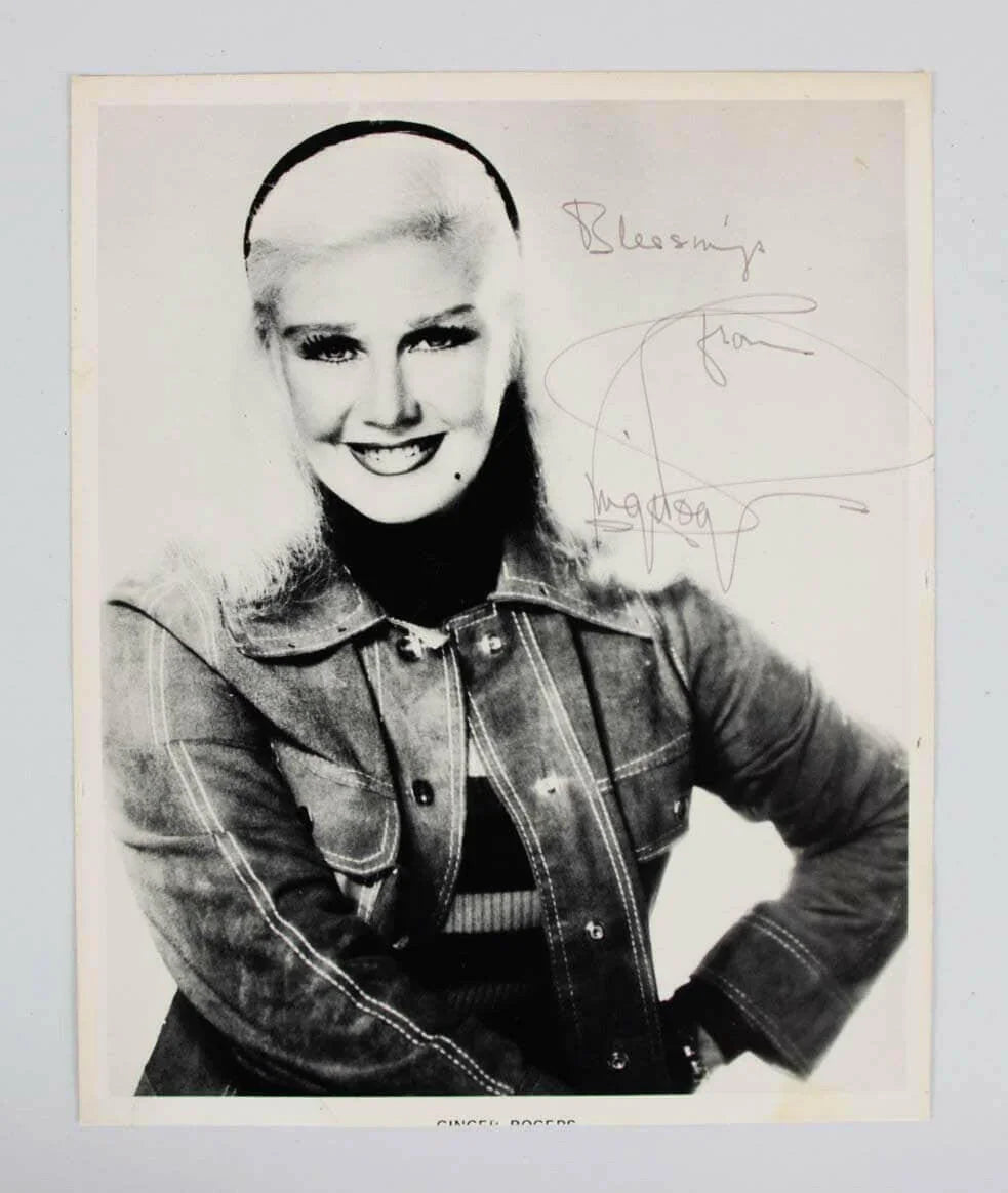 Ginger Rogers signed 8x10 photo with Blessings JSA Auction Loa - AutographsForSale.com