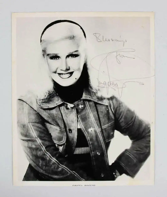 Ginger Rogers signed 8x10 photo with Blessings JSA Auction Loa - AutographsForSale.com