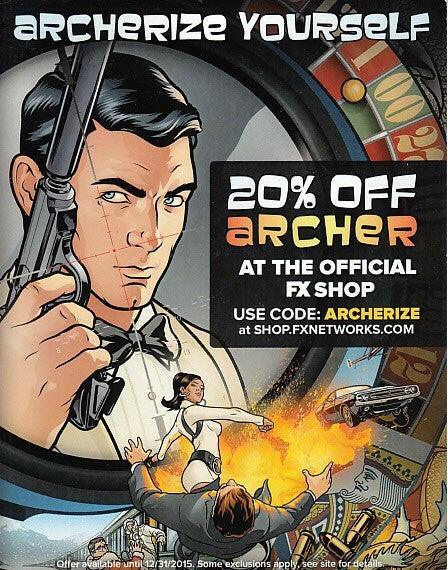 Archer 2015 Comic-Con Archerize Yourself Jumbo promo card - AutographsForSale.com