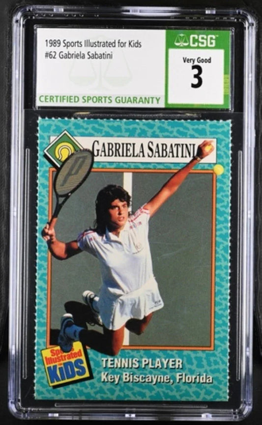 Gabriela Sabatini 1989 SI for Kids tennis card CSG grade 3 - AutographsForSale.com