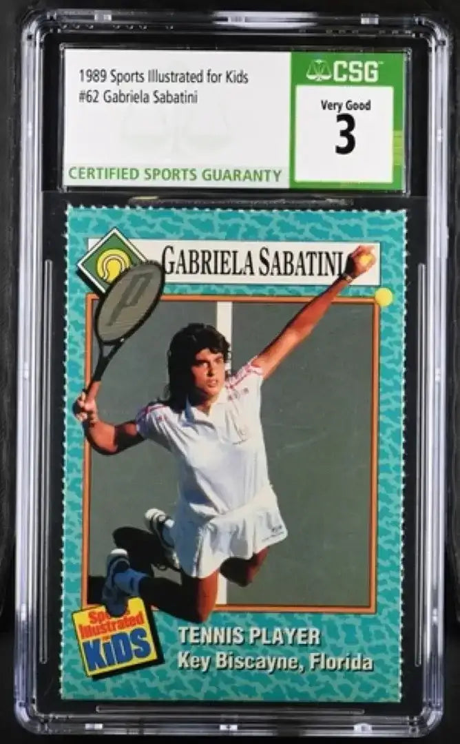 Gabriela Sabatini 1989 SI for Kids tennis card CSG grade 3 - AutographsForSale.com