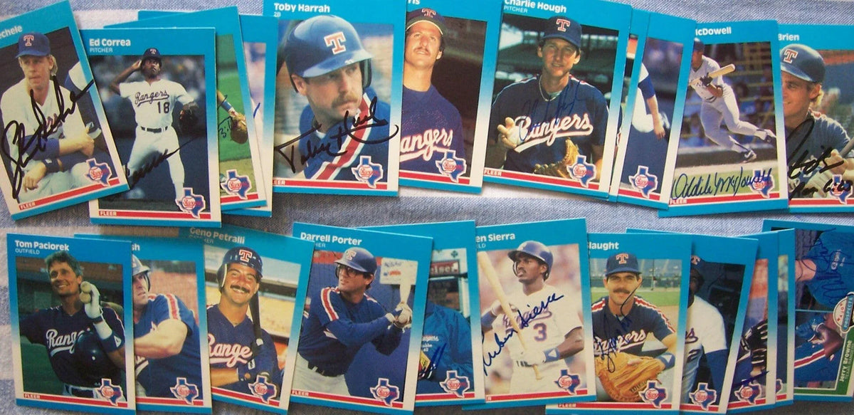 1987 Texas Rangers signed Fleer team card set Ruben Sierra RC Toby Harrah Charlie Hough - AutographsForSale.com