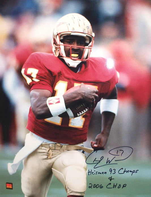 Charlie Ward autographed Florida State 16x20 poster size photo inscribed Heisman 93 Champs (Real Deal Memorabilia) - AutographsForSale.com