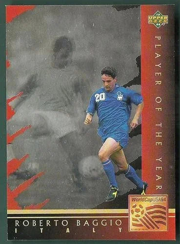 Roberto Baggio 1994 Upper Deck Soccer FIFA World Cup Player of the Year hologram insert card - AutographsForSale.com