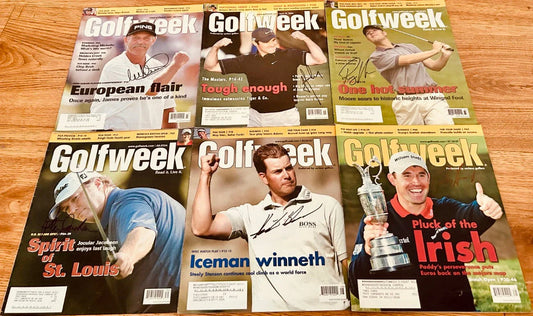 18 signed Golfweek issues Padraig Harrington Justin Leonard Geoff Ogilvy Henrik Stenson - AutographsForSale.com