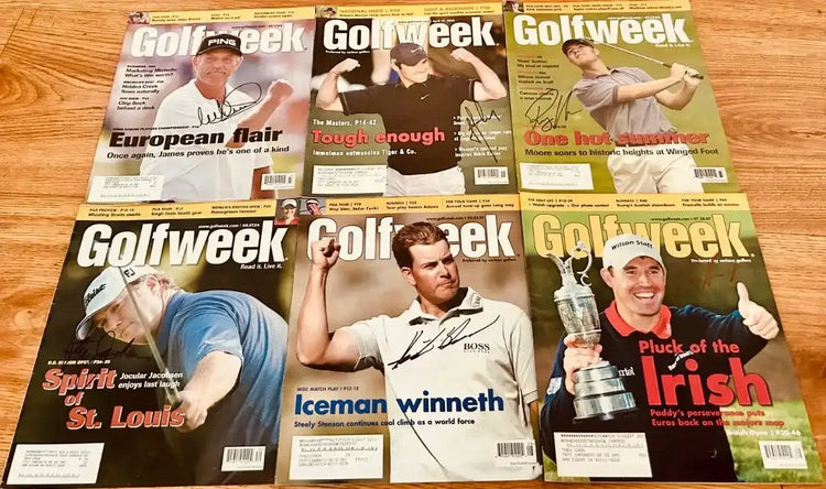 18 signed Golfweek issues Padraig Harrington Justin Leonard Geoff Ogilvy Henrik Stenson - AutographsForSale.com