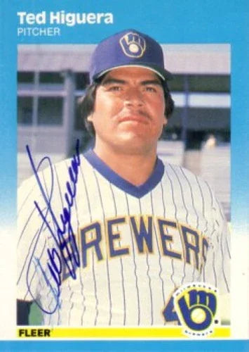 Ted Higuera autographed Milwaukee Brewers 1987 Fleer card - AutographsForSale.com
