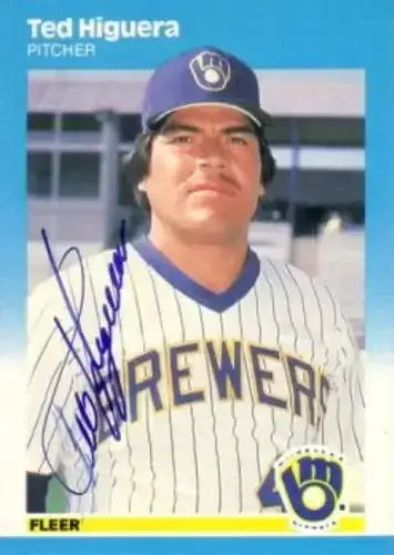 Ted Higuera autographed Milwaukee Brewers 1987 Fleer card - AutographsForSale.com