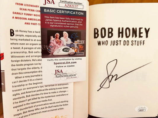 Sean Penn autographed Bob Honey hardcover 1st edition book JSA - AutographsForSale.com