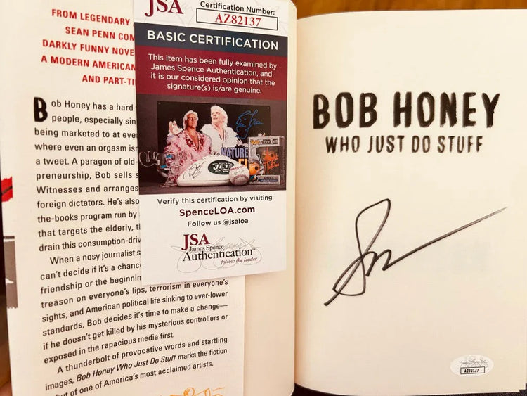 Sean Penn autographed Bob Honey hardcover 1st edition book JSA - AutographsForSale.com